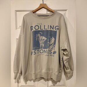 American Eagle. The Rolling Stones. Graphic Band Sweatshirt. Beige / Blue. XXL